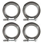 3" V-Band Flange&Clamp Kit Male/Female With Ridge Exhaust Steel X4 PCS