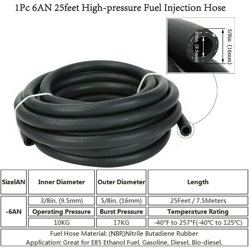 25Ft 3/8'' LS SWAP Fuel Injection Line Kit Complete Conversion EFI FI Fitting US