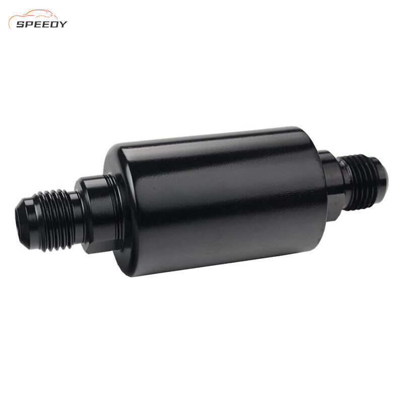 High Flow Inline Fuel Filter Aluminium Alloy 100 Micron Cleanable AN6