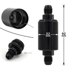 High Flow Inline Fuel Filter Aluminium Alloy 100 Micron Cleanable AN6