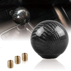 Universal Carbon Fiber Style Gear Shift Knob Round Ball with 3 Adapters