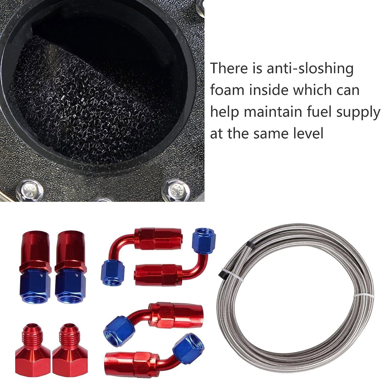 20 GALLON ALUMINUM FUEL CELL GAS TANK+CAP+LEVEL SENDER+STEEL FUEL LINE KIT US
