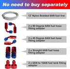 20 GALLON ALUMINUM FUEL CELL GAS TANK+CAP+LEVEL SENDER+STEEL FUEL LINE KIT US