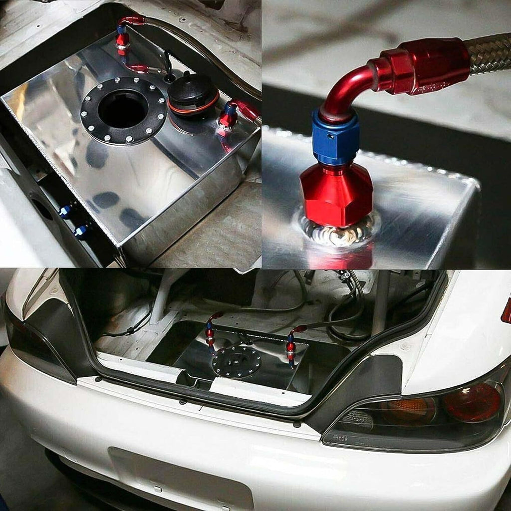 20 GALLON ALUMINUM FUEL CELL GAS TANK+CAP+LEVEL SENDER+STEEL FUEL LINE KIT US