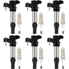 6X Ignition Coil + Spark plugs Fit for Cadillac CTS STS SRX Buick GMC 3.6L UF375