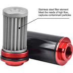 AN6 AN8 AN10 Inline Fuel Filter High Flow 30 Micron Cleanable Billet 58mm