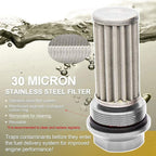AN6 AN8 AN10 Inline Fuel Filter High Flow 30 Micron Cleanable Billet 58mm