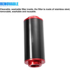 AN6 AN8 AN10 Inline Fuel Filter High Flow 30 Micron Cleanable Billet 58mm