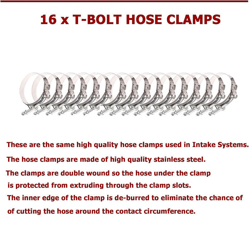 2.5" Aluminum Turbo Intercooler Piping Kit + Elbow Hose + Bolt Clamps Part New