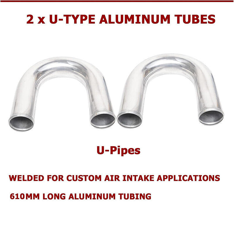 2.5" Aluminum Turbo Intercooler Piping Kit + Elbow Hose + Bolt Clamps Part New