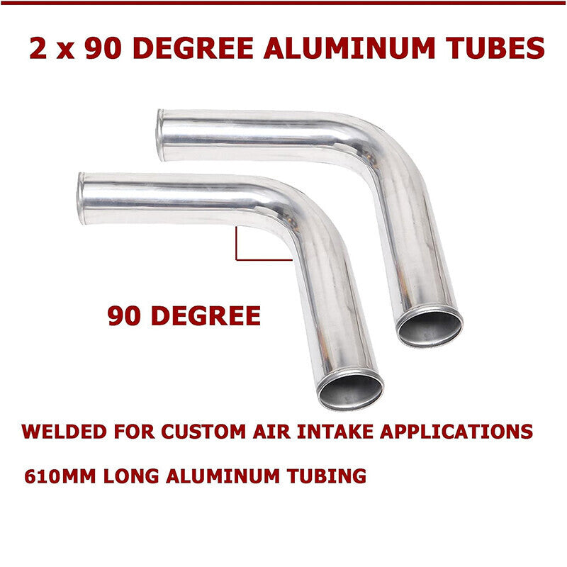 2.5" Aluminum Turbo Intercooler Piping Kit + Elbow Hose + Bolt Clamps Part New