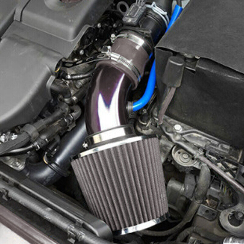 Black 3" Cold Air Intake Filter Induction Kit Pipe Power Flow Hose System US New