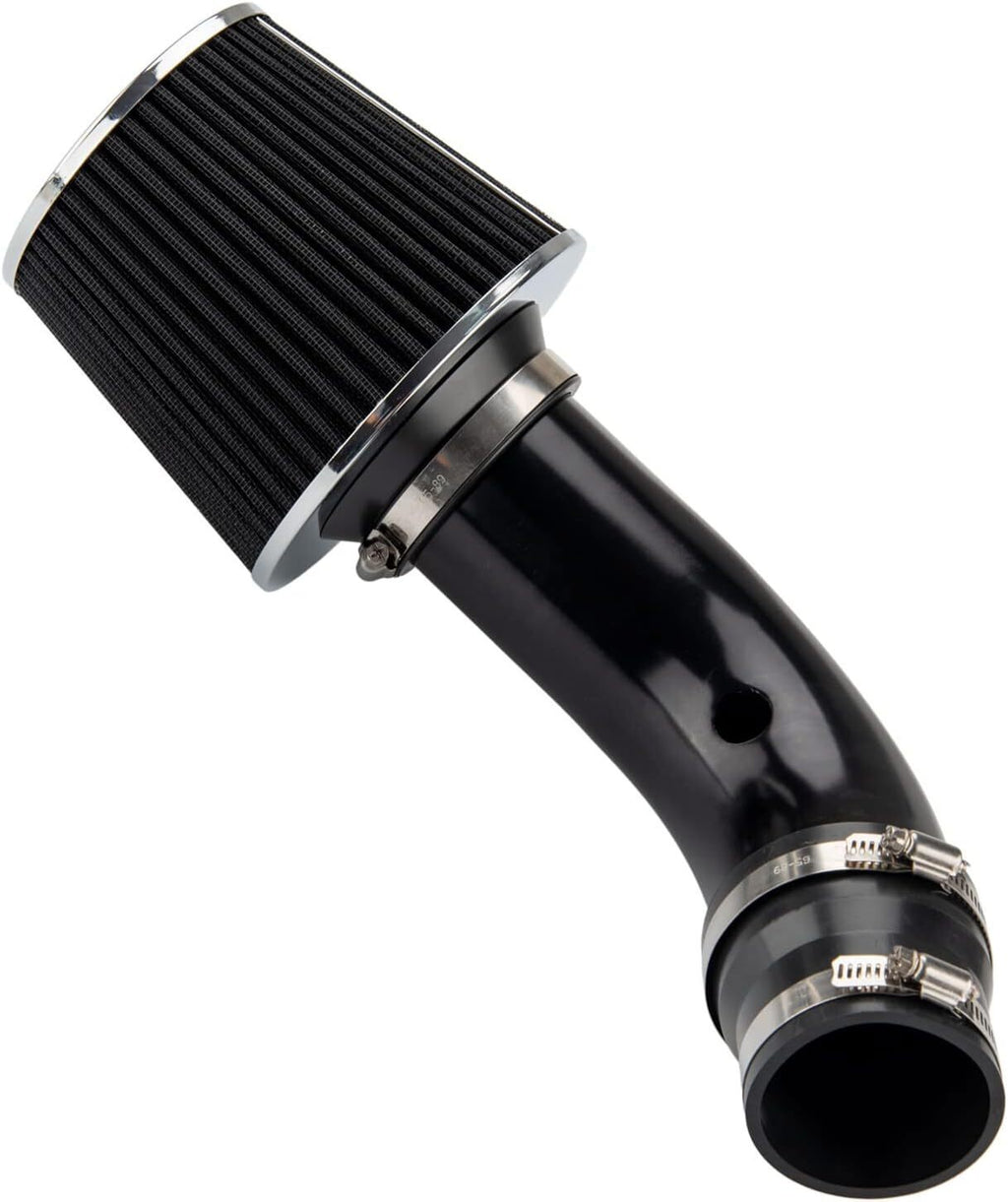 Black 3" Cold Air Intake Filter Induction Kit Pipe Power Flow Hose System US New