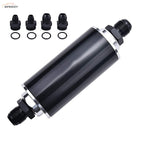 Aluminum High Flow 58mm Inline Fuel Filter 100 Micron AN6 AN8 AN10 Adapter