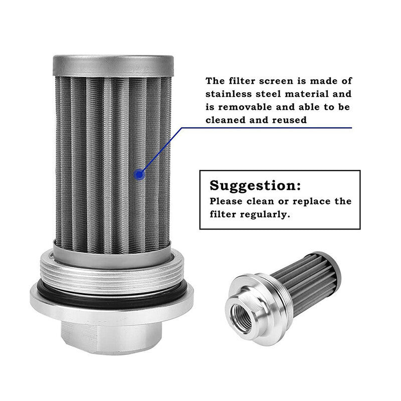 Aluminum High Flow 58mm Inline Fuel Filter 100 Micron AN6 AN8 AN10 Adapter