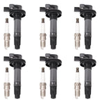 6pcs Ignition Coil & Spark Plug UF553 Fit For 2008-2016 Ford Edge Explorer 3.5L