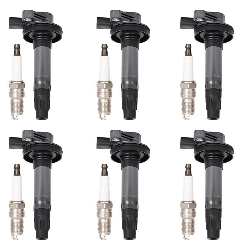 6pcs Ignition Coil & Spark Plug UF553 Fit For 2008-2016 Ford Edge Explorer 3.5L