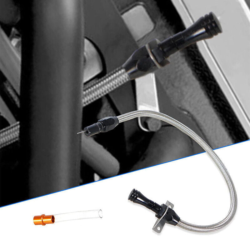 Transmission Dipstick Stainless Braided Hose for Chevy GM TH350 TH-400 700R4 SBC