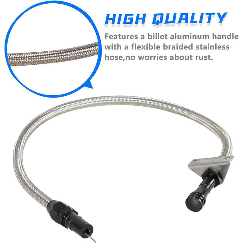 Transmission Dipstick Stainless Braided Hose for Chevy GM TH350 TH-400 700R4 SBC