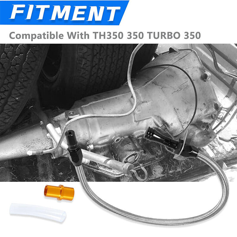 Transmission Dipstick Stainless Braided Hose for Chevy GM TH350 TH-400 700R4 SBC