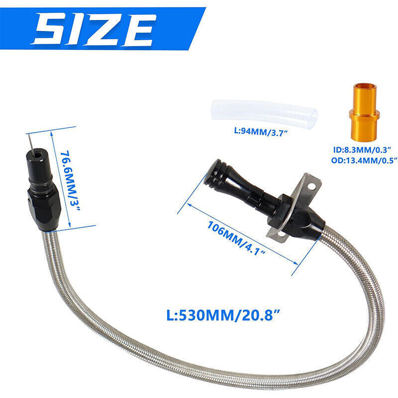 Transmission Dipstick Stainless Braided Hose for Chevy GM TH350 TH-400 700R4 SBC