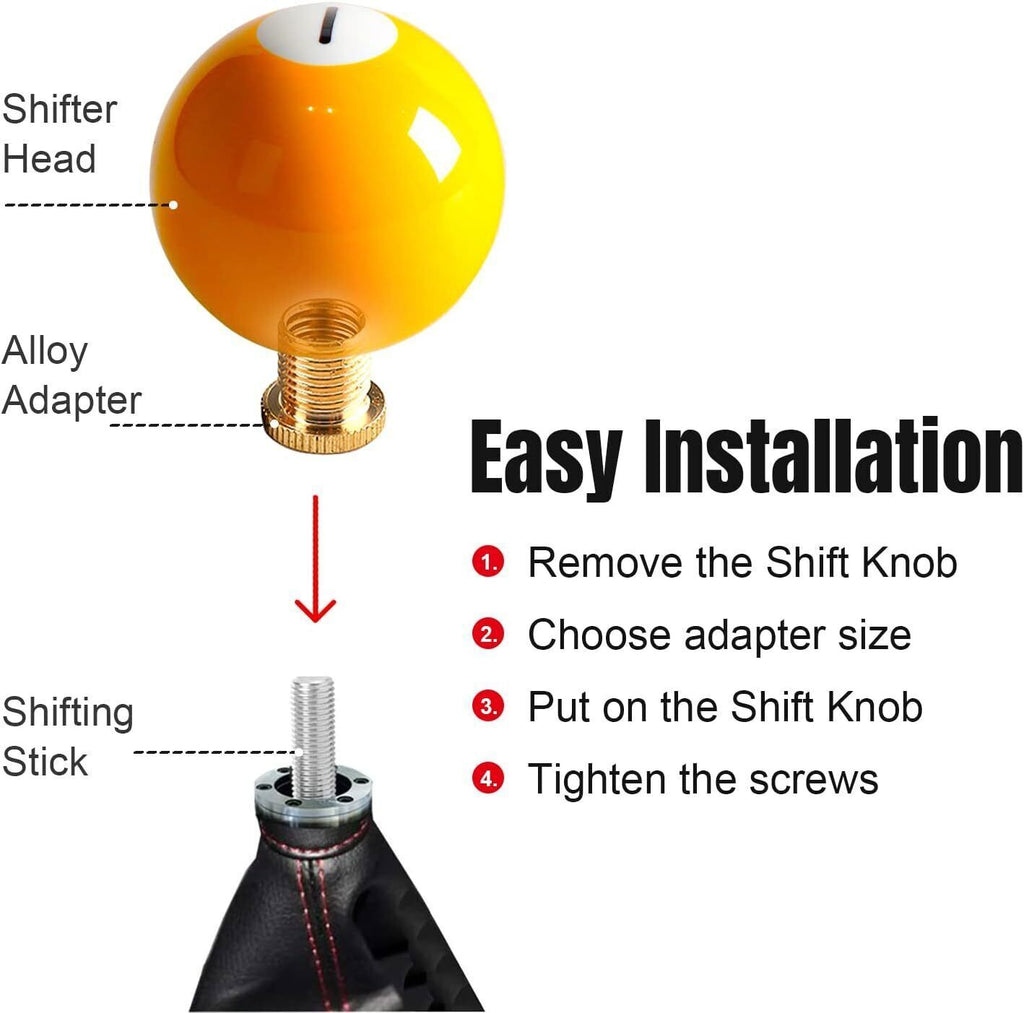 #1 One Pool Billiard Ball custom Gear Shifter Shift Knob car lever Black Truck