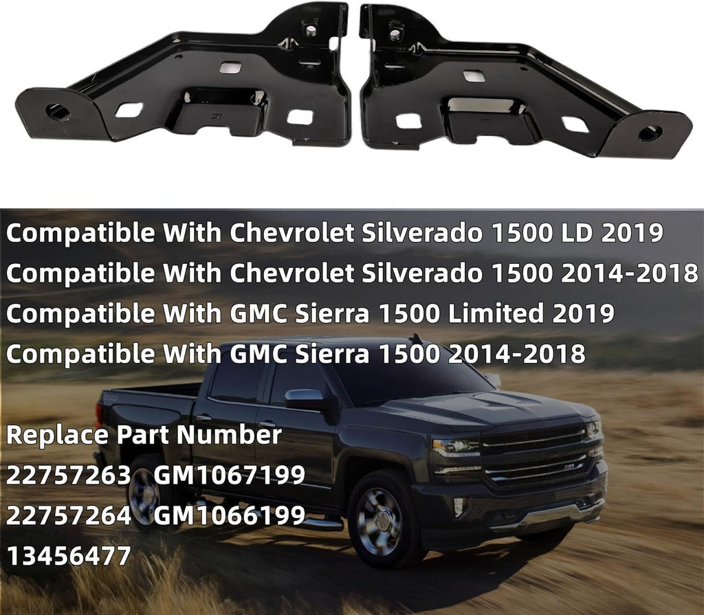 Front Bumper Bracket For 2014-2018 Chevrolet Silverado 1500/GMC Sierra 1500 2Pcs
