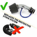 Car Cold Air Intake Filter Induction Kit 3" Pipe Aluminum Power Flow Hose System