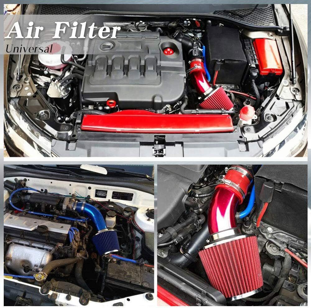 Car Cold Air Intake Filter Induction Kit 3" Pipe Aluminum Power Flow Hose System