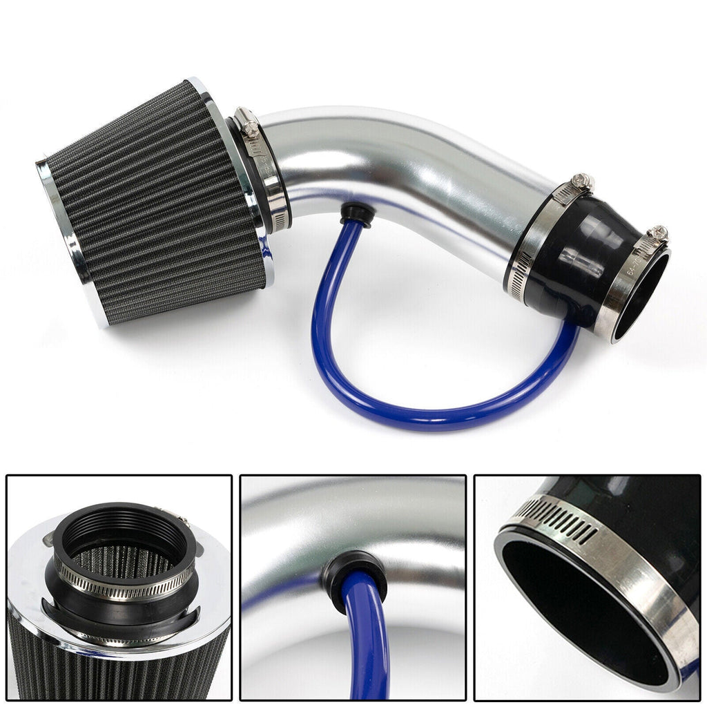 Car Cold Air Intake Filter Induction Kit 3" Pipe Aluminum Power Flow Hose System