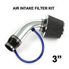 Car Cold Air Intake Filter Induction Kit 3" Pipe Aluminum Power Flow Hose System