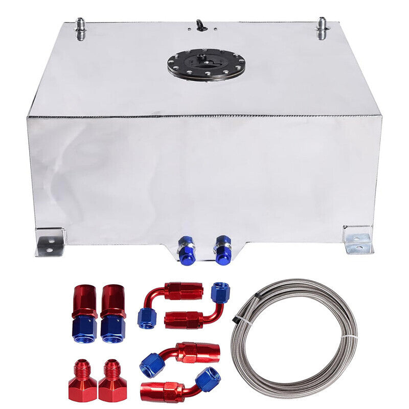20 Gallon Light Weight Fuel Cell Racing Drift Gas Tank + 12ft Fuel Line Kit