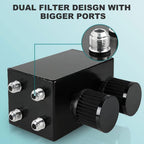 AN10 Inlet Oil Catch Can Reservoir Tank Dual Breather Filter Baffled Tank Kit