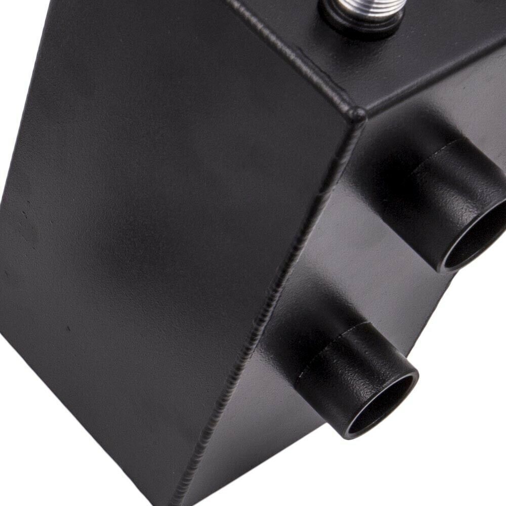 AN10 Inlet Oil Catch Can Reservoir Tank Dual Breather Filter Baffled Tank Kit