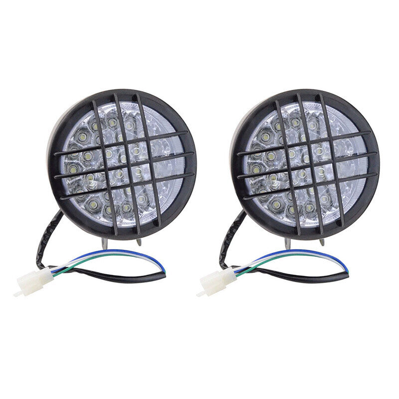 2x LED Headlights for Yamaha Banshee 1987-2006 lens bulbs Grills Warrior 350