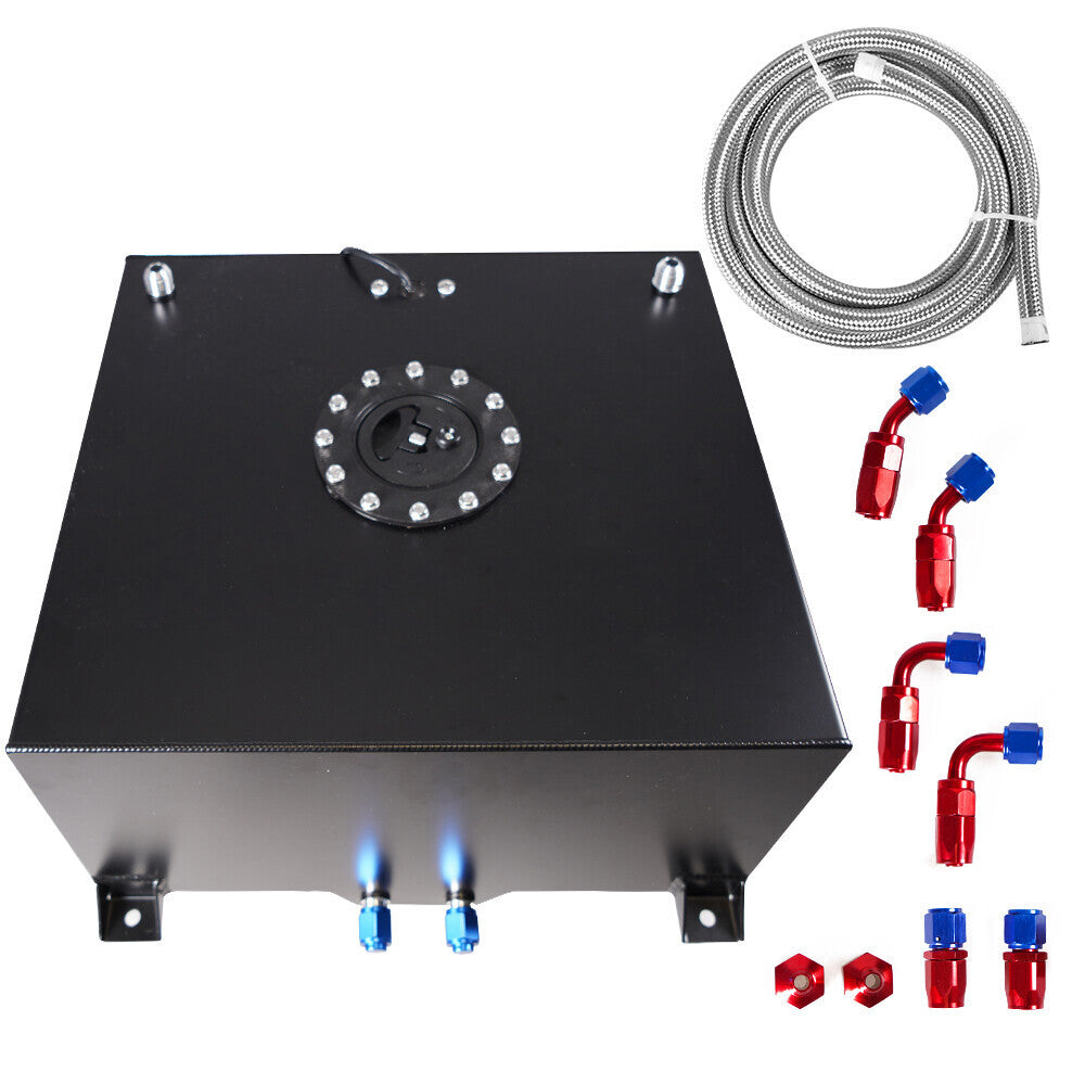 Universal 20 Gallon 79L Fuel Cell Tank with Cap/Level Sender/12FT Oil Feed Line