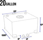 Universal 20 Gallon 79L Fuel Cell Tank with Cap/Level Sender/12FT Oil Feed Line