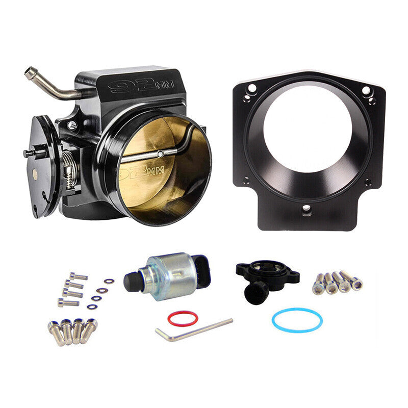 92mm Throttle Body+TPS IAC+Adapter Plate Fit For Chevy GM Gen III LSX LS LS1 LS2