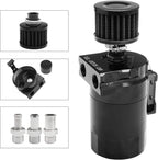 Universal Aluminum Oil Catch Can Kit Reservoir Tank + 1L Coolant Radiator Tank