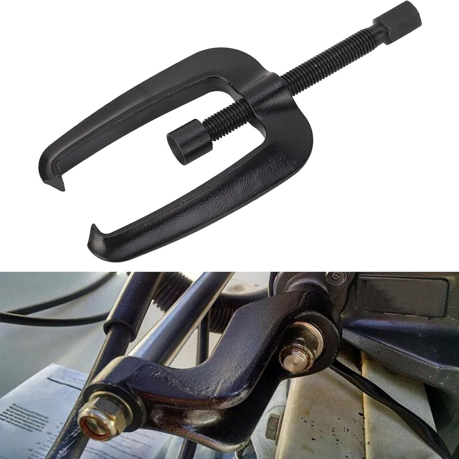 Hydraulic Steering Support Bracket Puller Steel Fits for Seastar, Uflex Black
