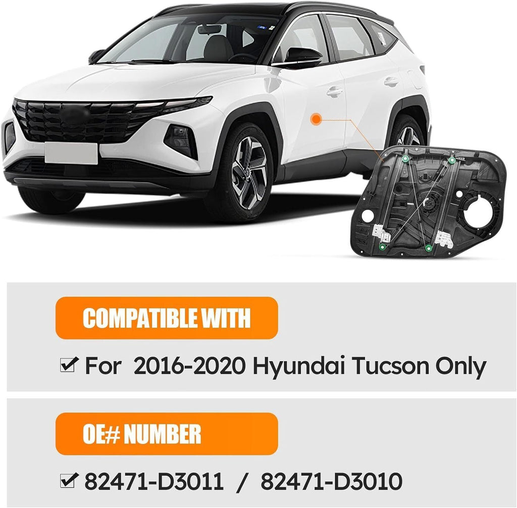 Window Regulator Fit for Hyundai Tucson 2016-2021 Front Left Driver Side