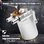 Universal Oil Catch Can Kit Reservoir Tank Engine Polish Baffled Aluminum Silver