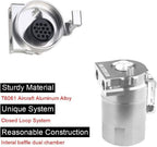 Universal Oil Catch Can Kit Reservoir Tank Engine Polish Baffled Aluminum Silver