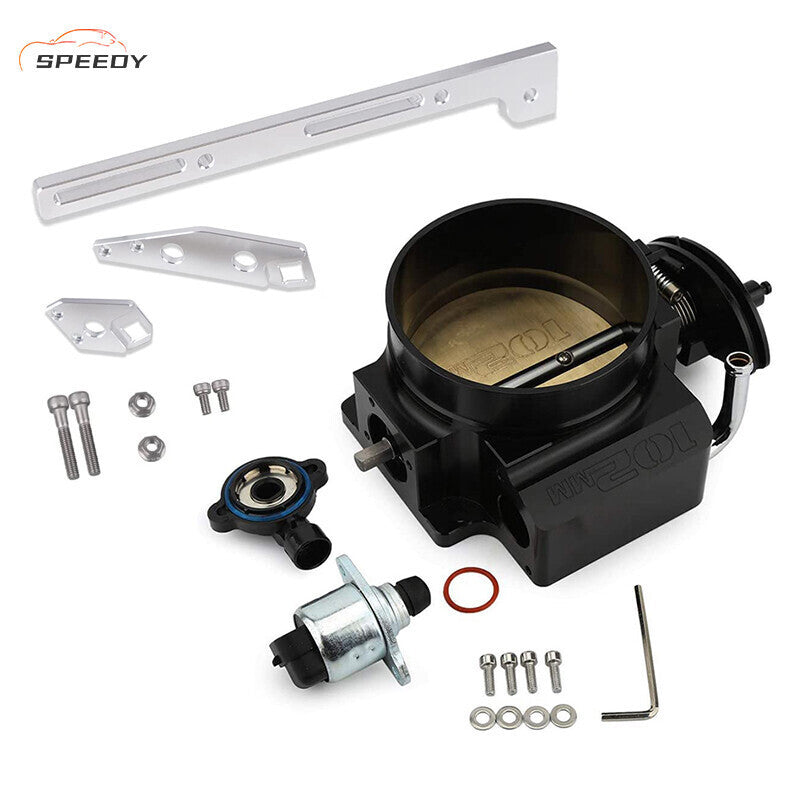 102mm 4 Bolt Throttle Body W/ TPS IAC+Throttle Bracke For GM Gen III LS1 LS2 LS6