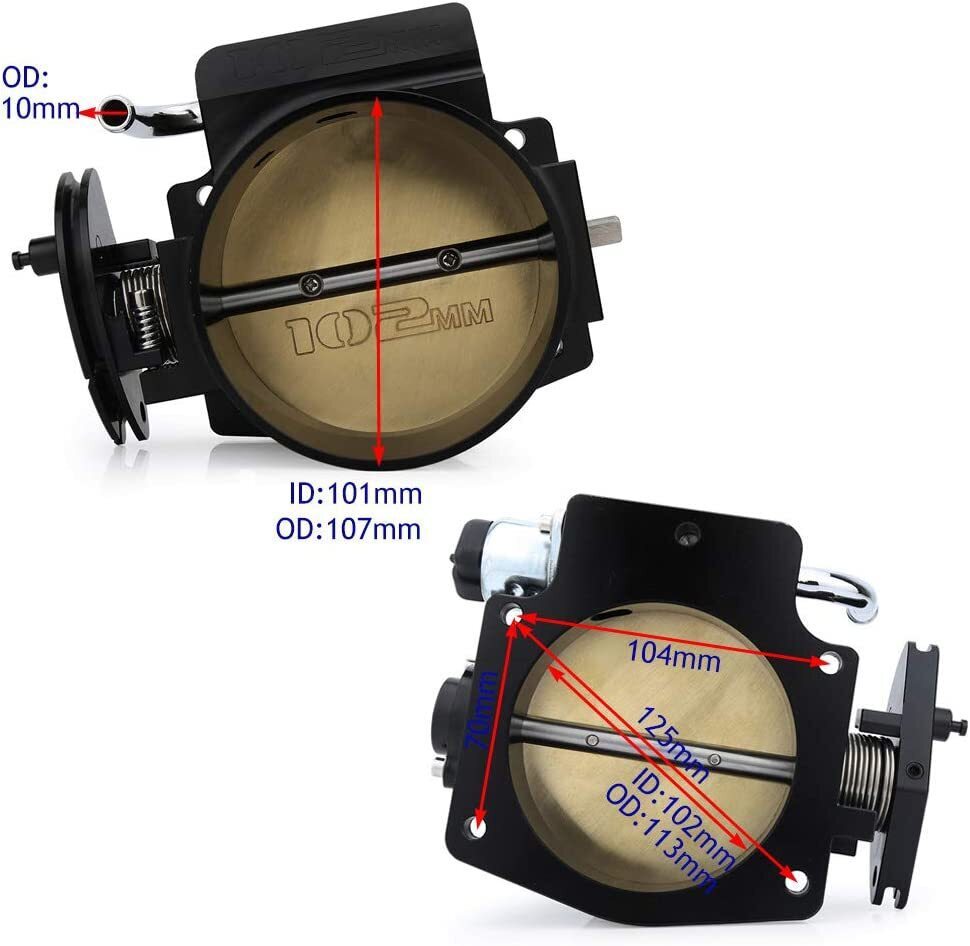 102mm 4 Bolt Throttle Body W/ TPS IAC+Throttle Bracke For GM Gen III LS1 LS2 LS6