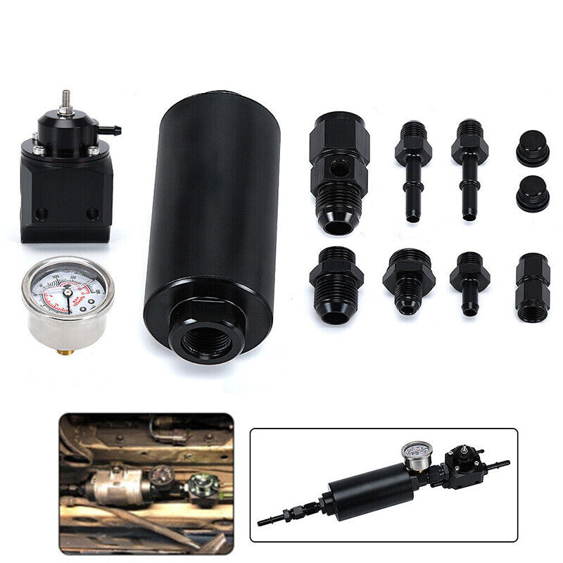 Fuel Pressure Regulator Gauge Filter Fitting Black For 2001–2006 BMW E46 M3 3.2