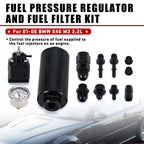 Fuel Pressure Regulator Gauge Filter Fitting Black For 2001–2006 BMW E46 M3 3.2