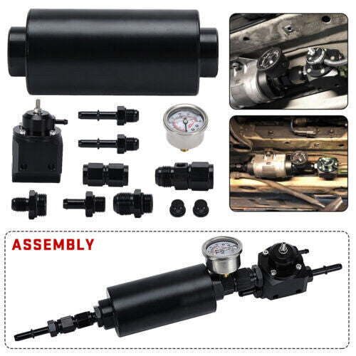 Fuel Pressure Regulator Gauge Filter Fitting Black For 2001–2006 BMW E46 M3 3.2