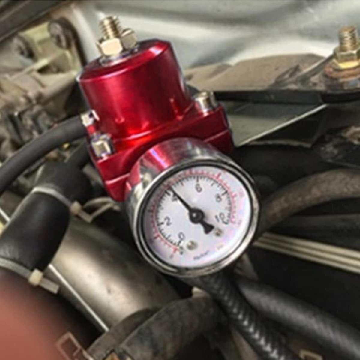 Universal Fuel Pressure Regulator Kit 0-100psi Guage AN6 Fuel Line Hose Fittings