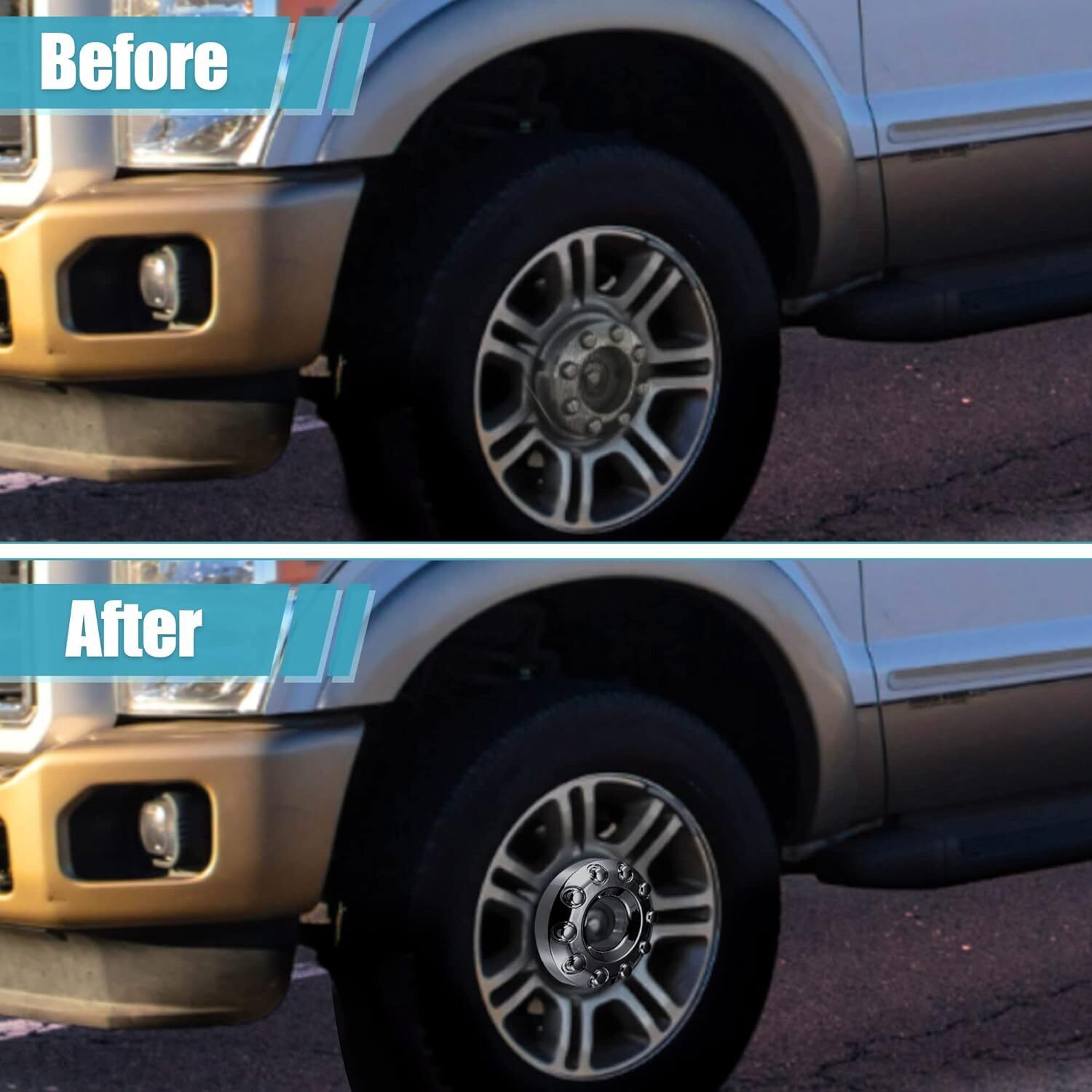 1X Super Duty Wheel Center Hub Caps Dually 10 Lug 5C3Z1130NA For 05-16 F450 F550